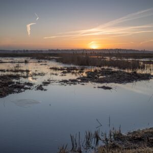 Zonsondergang in de Engbertsdijksvenen | Foto: Marco van de Burgwal